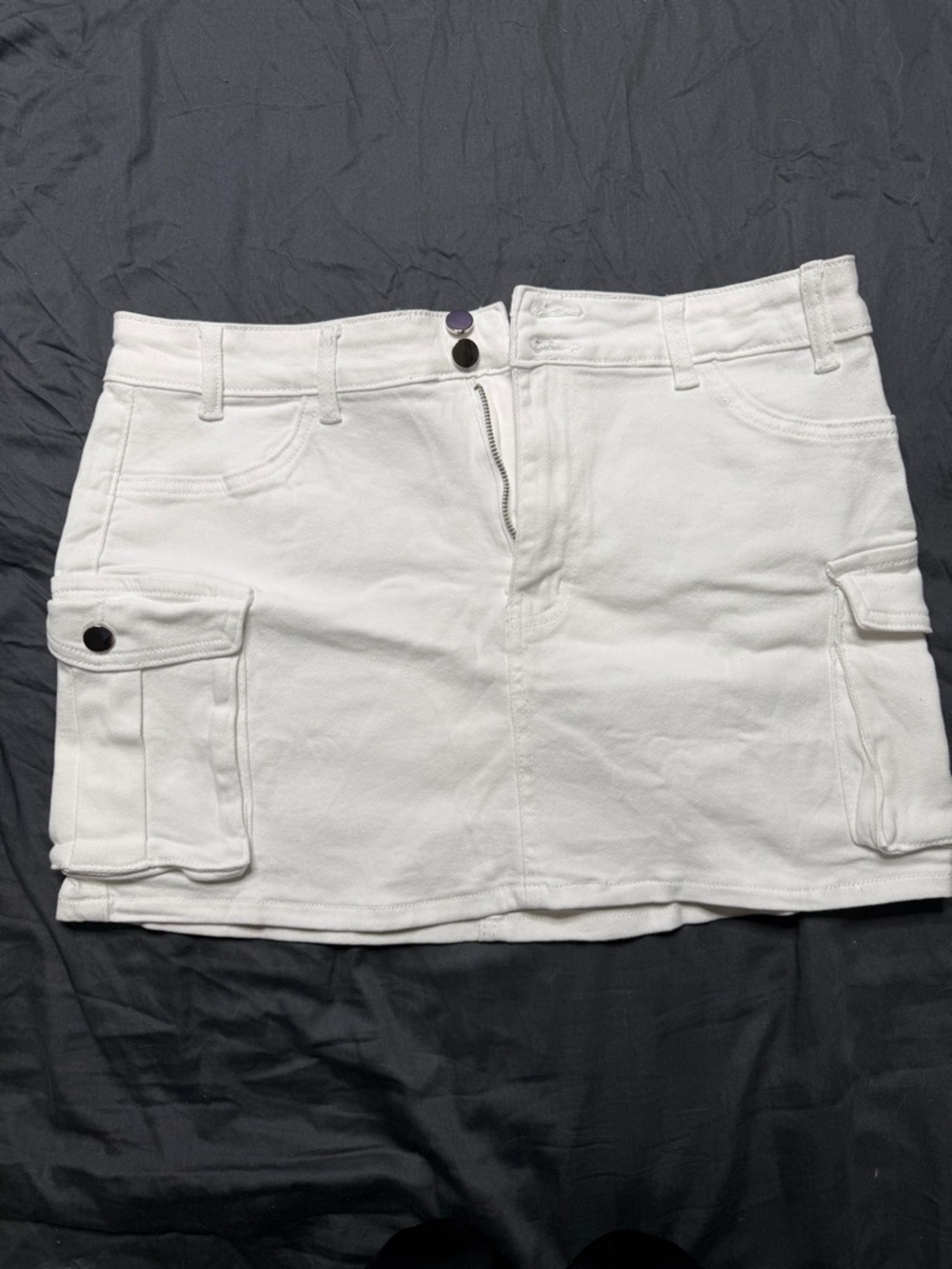 Women’s White Cargo Mini Skirt
